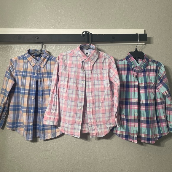 Janie And Jack Set of 3 plaid shirts -Size 4 - Picture 1 of 14